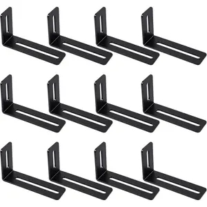12 count Adjustable Right Angle Brackets Sets 4" Adjustable 90  Slotted L Brackets with 2 Slots Holes Heavy Duty Metal for PC Case Shelves  Furniture Cabinet Drawer, Max Load 30 LB
