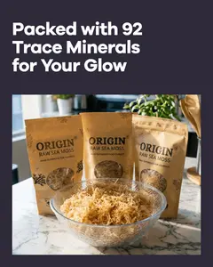 Origin Raw Sea Moss - 100% Natural, Sun-Dried, Unpolluted Ocean Harvest, Rich in 92+ Minerals, Supports Immunity & Hormonal Balance, Vegan & GMO-Free