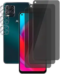 (3+3) For Motorola Moto G Stylus 5G (2021) (3 Pack) Privacy Screen Protector Anti Spy Private Tempered Glass Film with Camera Lens Protector, Anti Scratch