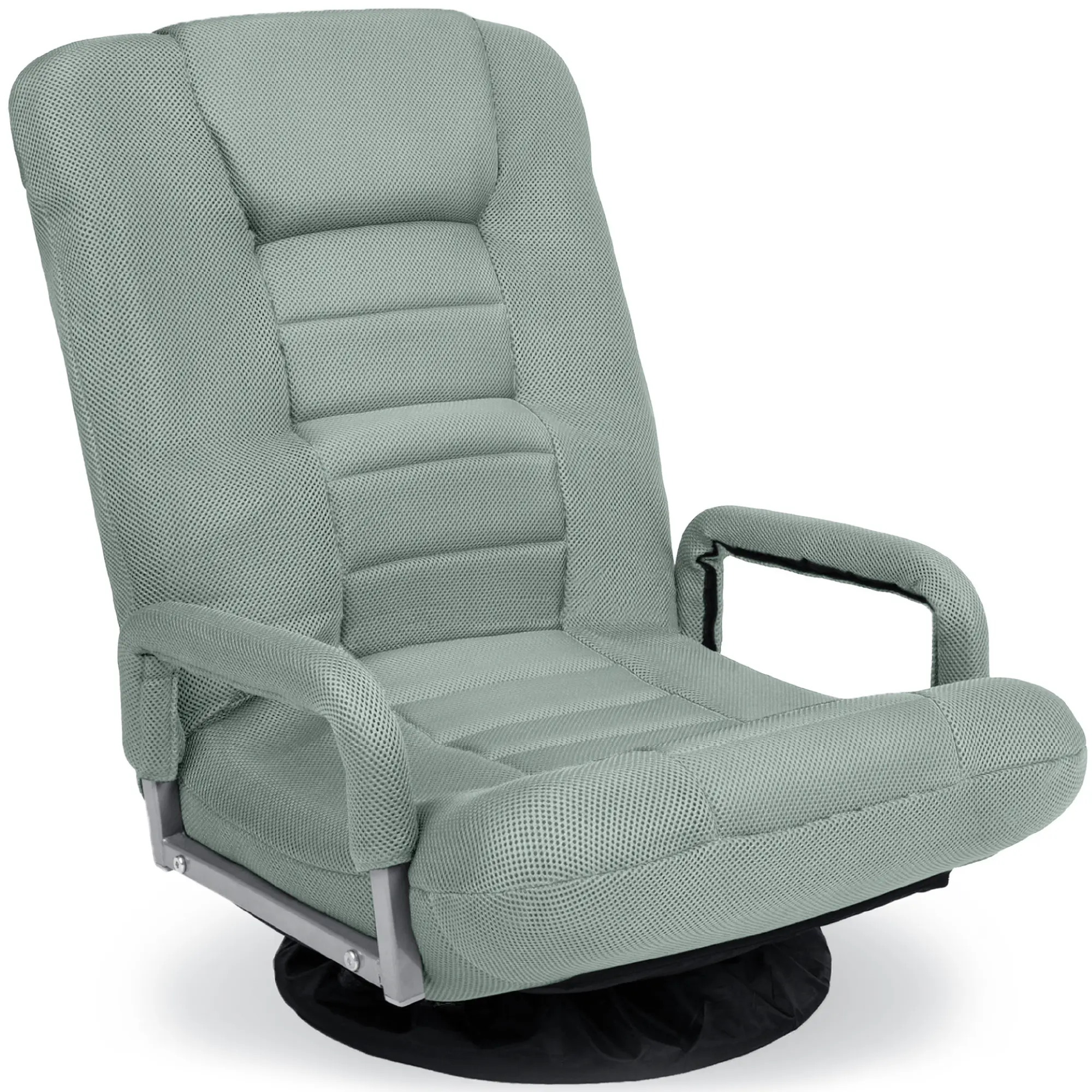 Best Choice Products 360-Degree Swivel Gaming Floor Chair w/ Armrest Handles, Foldable Adjustable Back