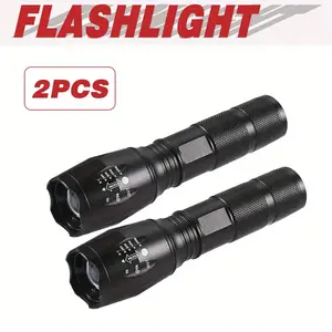 LED Flashlight 100,00 Lumens – Ultra Bright, Rechargeable Flashlight with USB Charging, 5 Modes (High/Low/Strobe/SOS/Beacon), Zoomable Adjustable Beam, Water-Resistant for Camping, Emergency, Home Use – Great Gift for Men Lighting Torch Lamp Outdoor power