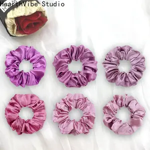 Purple-Toned Scrunchie — Korean-Style Silky Satin Hair Tie & Accessory (Elegant & Chic)