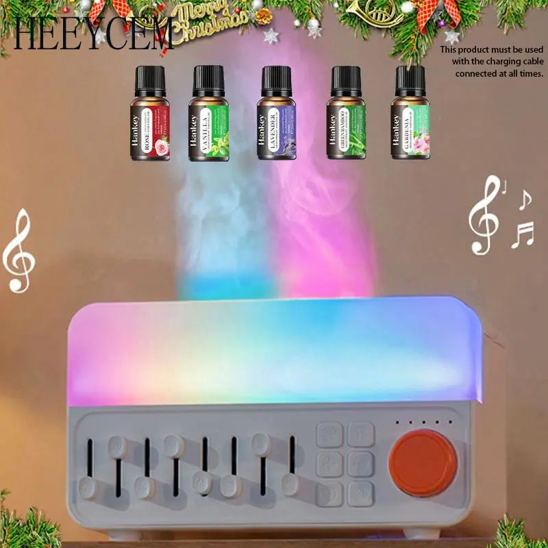 3-in-1 White Noise Machine & Humidifier with 8 Soothing Sounds, USB Power, Timer Function, Color-Changing Night Light, and Raindrop-Style Aroma Diffuser — Bluetooth-Enabled Portable Speaker for Home, Office, Bedroom, and Travel. Five Essential Oils
