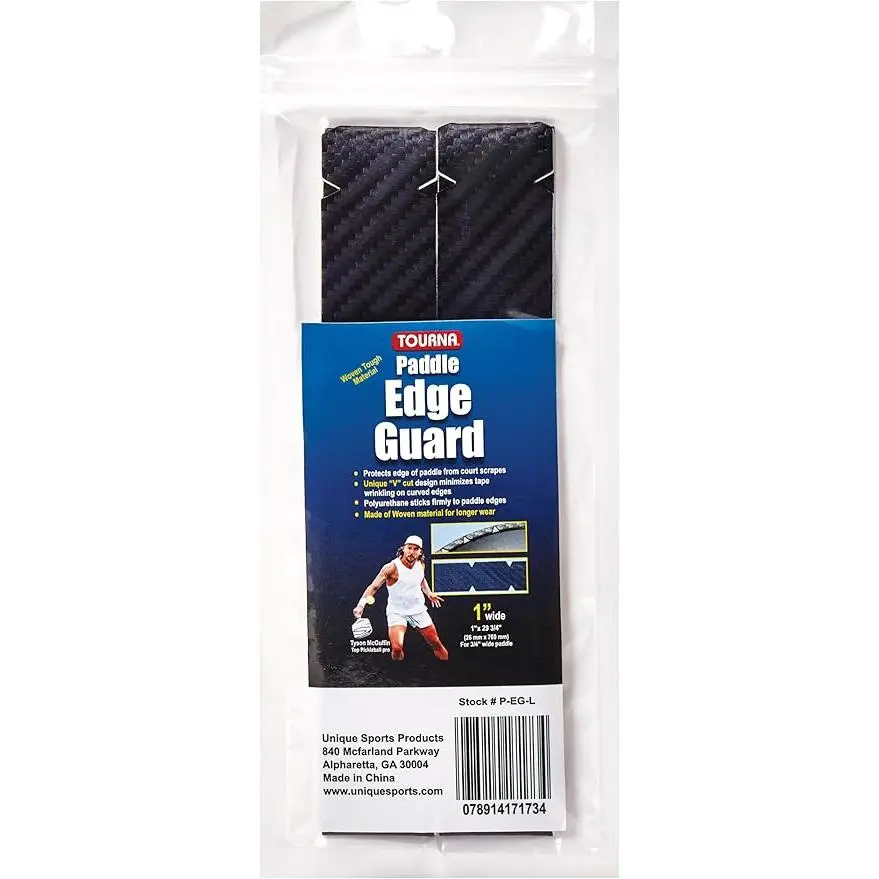 Tourna Woven Pickleball Edge Guard, V-Cut Cutout Protective Tape for Paddles, 20mm Full Strip, Multi-Size, 2 Pack, Edge Protection, Customizable Coverage