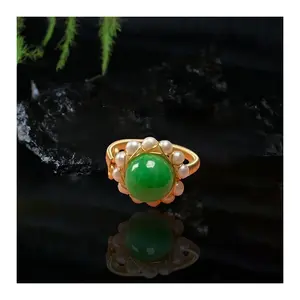 925 Sterling Silver Jade Ring | Adjustable Women's Jewelry