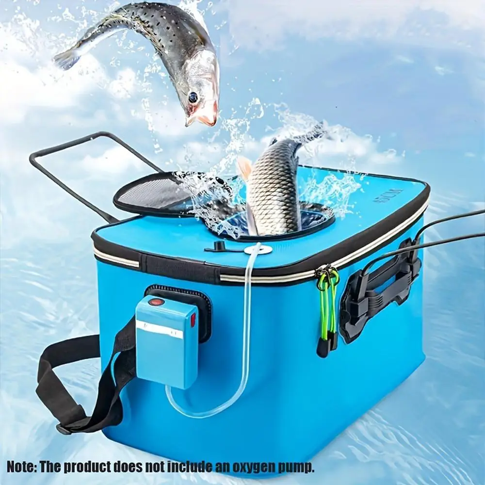Foldable Fishing Bucket, 1 Count Thickened Fishing Box with Shoulder Strap, Portable Fishing Tool for Outdoor