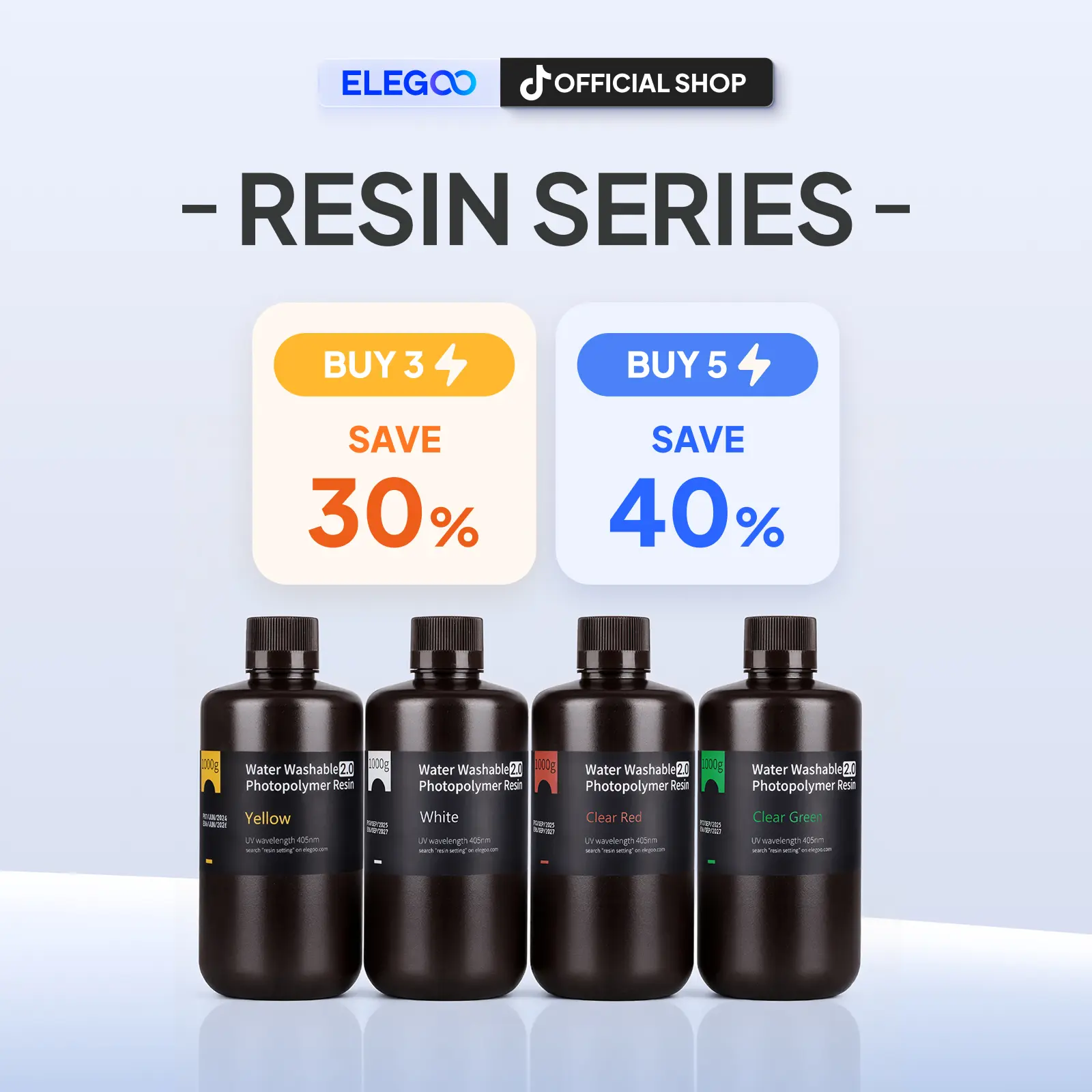 ELEGOO Photopolymer Resin LCD UV-Curing Resin 405nm 3D Printer Resin for Mars Saturn Jupiter MSLA DLP LCD 3D Printing tiktokshopbacktoschool,back to school,back to school haul,sohochic