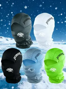 Men's & Women's Universal Backwoods Letter Printed Balaclava Hat, Windproof Dustproof Sunshade, Outdoor Sports Hiking Cycling, Adjustable Size