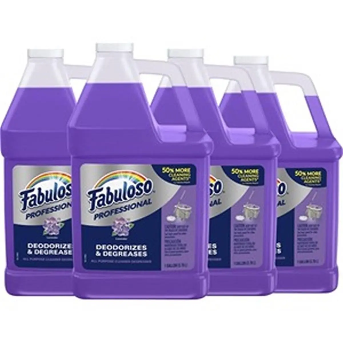 212 MAIN Fabuloso Lavender All-Purpose Household Cleaner, Purple, Neutral pH, 4-Pack for Toilet Cleaning with Reusable Containers