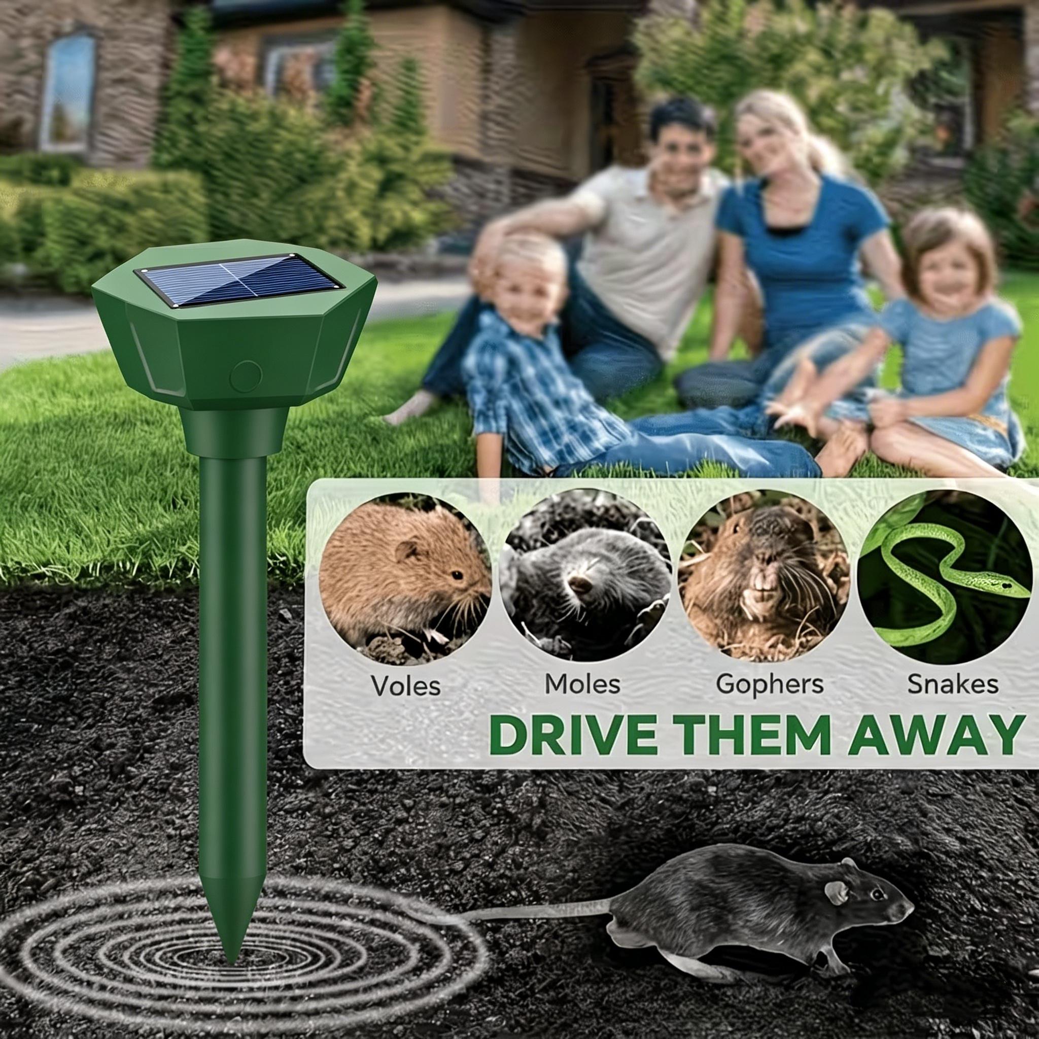 Outdoor Rat, Outdoor Snake for The Yard, Solar-Powered Animal Repeller That Drives Away Moles, Gophers, Snakes, Voles, And Other Underground Pests in The Garden Area