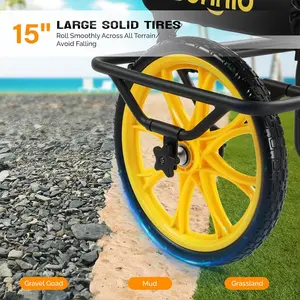 OutvitaPro Canoe Kayak Cart, All-Terrain Trolley Carrier with 15" Large Solid Wheels, 330lbs Heavy Duty Transport Kayak Trolley, Adjustable 4 Postions (8.66"-19.69") to Fit Small Boats Summervibes
