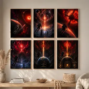 The Last Guardian Canvas Wall Art – Lone Astronaut Facing an Ancient Alien Civilization, Save Earth Sci-Fi Canvas Print, Epic Space Decor for Gamer Room, Office, Man Cave & Science Fiction Lovers Project Hail Mary Inspired Canvas Wall Art – The Last Light