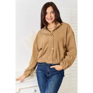 Perfee Long Sleeve Dropped Shoulder Jacket