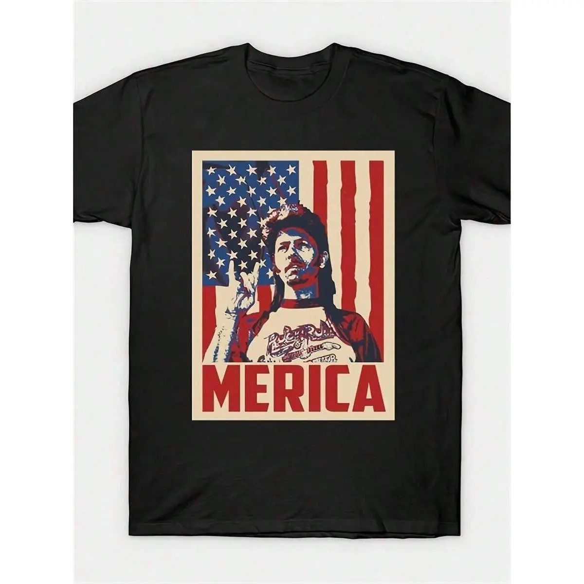 Women's Joe Dirt Merica Short-Sleeve Round Neck T-Shirt - 220g Pure Cotton Fabric, Hem Detail, Casual Style, New Arrival, Suitable for Birthday Parties, Ideal for Gifting to Family Members, Stretch