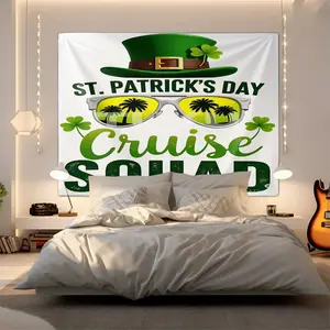 Sweet Printed Tapestry In Light Colors With A Light Mint Green Background, Suitable For Bedroom and Living Room Home Decorations