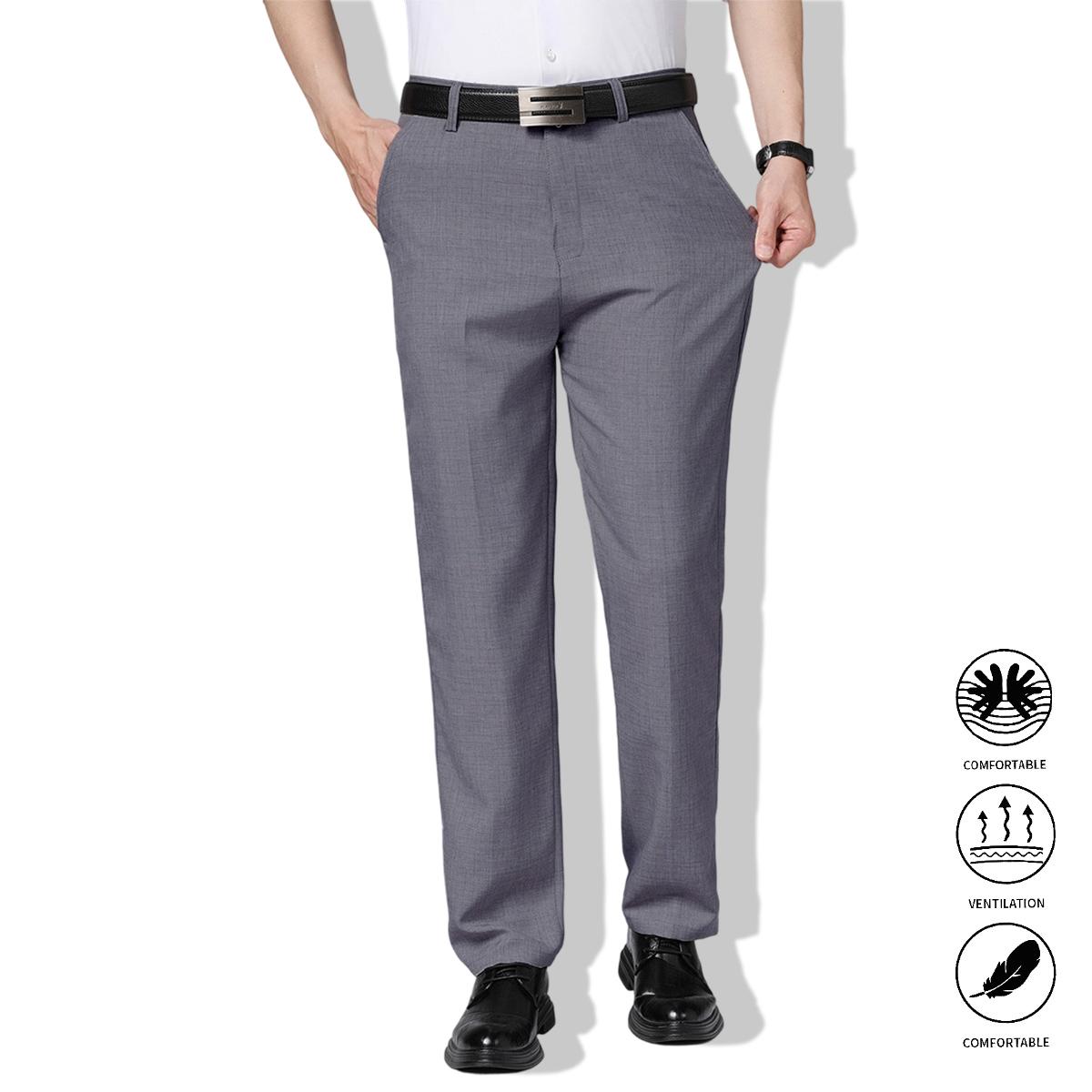 3-pack men’s casual pants, solid color, suitable for office and everyday wear; men’s dress pants, men’s long pants, men’s trousers, business pants