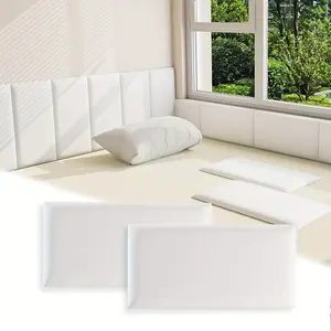 6pcs Self-Adhesive Heat-Resistant 3D Wall Panels, 12mm Thick Xpe Board, Easy Install Leather-Like Tiles, Modern Home Decor, Bedroom Headboard Padding