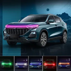 Automotive through type hood light LED ambient light multi-color constant light Automotive hood front hood light 12V light strip Car Ambient Lighting