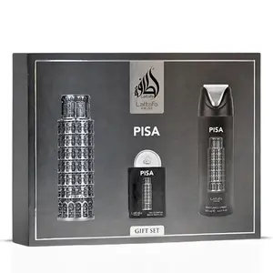 Lattafa Pride Pisa 3-Piece Eau de Parfum Gift Set | A Sunlit Stroll Through Citrus Groves & Ambered Alleys (Gift Set)