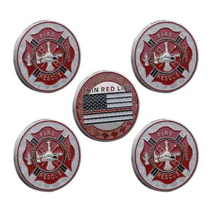 5pcs Fire Rescue Commemorative Coin Replica, Suitable For Collection, Novetly Coins Challenge Coins Bulk