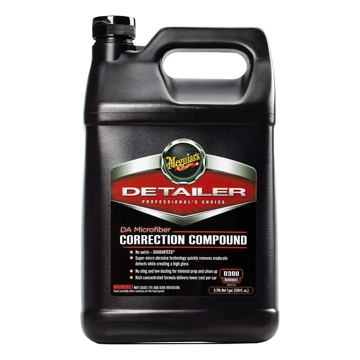 Meguiars MGD-30001 Microfiber Correction Compound for Car Paint Care - Liquid Cut & Polish with Super-Micro Abrasive Technology, Low Dusting, No Slings, Defect Removal, High Gloss, 1 Gal (3.79L, 8.8 Lbs), Cut & Polish Compound