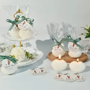 10 pcs Seashell Baby Shower Party Favors for Guests Small Seashell Shaped Tealight Candles Thank You Tags Return Gifts for Baby Shower Theme Party Favor and Decorations