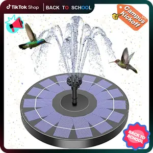 AISITIN 2.5W Solar Bird Bath Fountain Pump with 6 Nozzles 6.7" Solar Powered Water Fountain for Bird Baths Eco-Friendly & Multi-Purpose Garden Accessories
