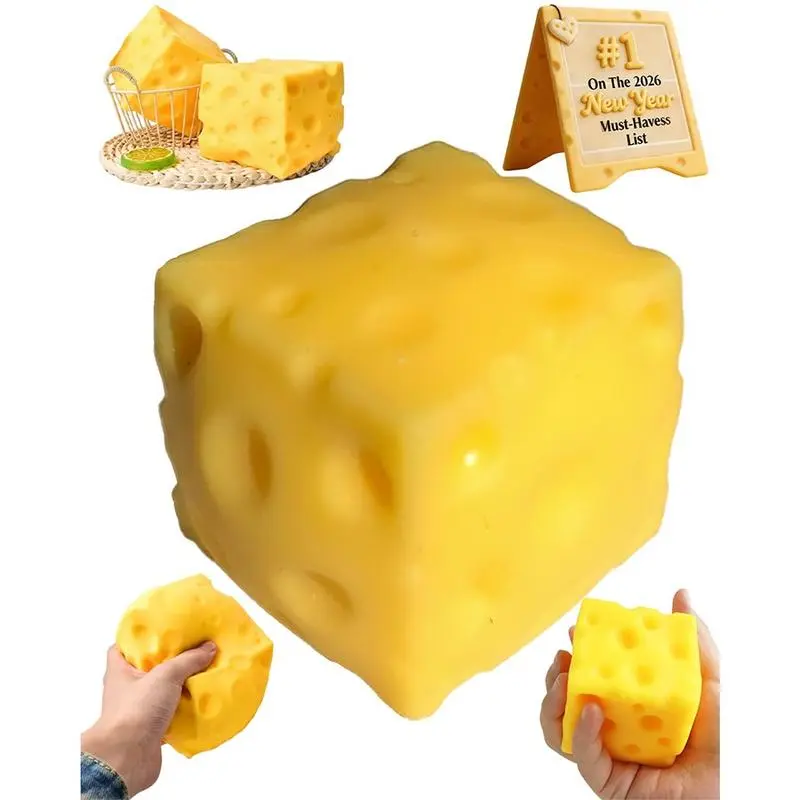 Giant Cheese Squeeze Toy, Large Giant Cube, Slow Rebound Squeeze Toy, Stress Relief, Bouncing Sensory Toy, Soft Rebound, Novelty Gift, Stress Relief Fidgeting