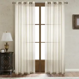 Modern Japanese Style Faux Jute Drapes, Simple Solid Color Finished Curtains, Hole-Punched Window Treatments, Easy Install Curtain, Home Decor Essentials, Home Decoration Curtain