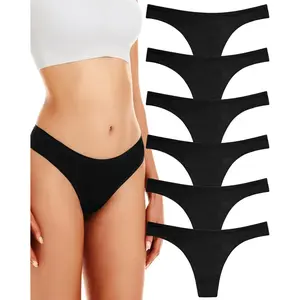 Women's Breathable Cotton Thong Panties Pack of 6
