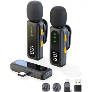 Wireless Lapel Microphone with Lightning Adapter, Noise Reduction, 20m Transmission, Plug & Play, Suitable for iPhone/android