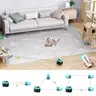 AsFrost Automatic Interactive Cat Teaser Toy - Hands-Free Indoor Accessory with Remote, Adjust Speed, 2pcs Feather/DIY String/1500-3000 rpm Moving Mouse Lure, 3 Clips, USB-C Rechargeable for Bored Kittens, Non-Toxic stuff anti-slip design, Feather Pattern
