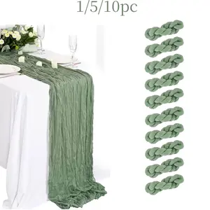 Polyester Cheese Cloth Table Runner, Perfect for Weddings, Parties, Birthdays, Outdoor Activities, Banquets, Table Decoration