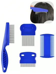 4pcs Professional Lice & Flea Removal Comb Set, Dense Teeth Combs, Dandruff Removing, Hair Lice Removal, Hair Styling Kit, Hair Accessories, Hair Styling Accessory, Hair Maintenance Comb
