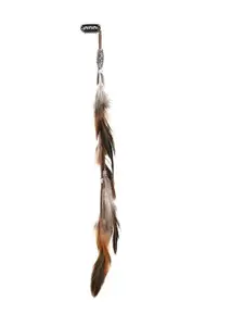 Retro Bohemian Feather Long BB Hair Clips, Ethnic Indian Indie Chicken Feather Hair Barrettes Boho Hair Accessories for Women