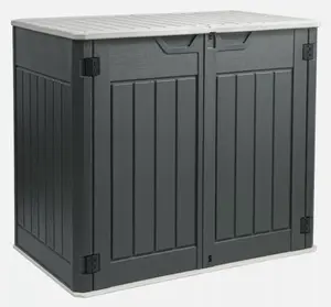 Yitahome Outdoor Storage Shed Resin 4.5 ft. W x 2.8 ft. D Resin Horizontal Storage Shed, Brown / Dark Gray / Light Gray