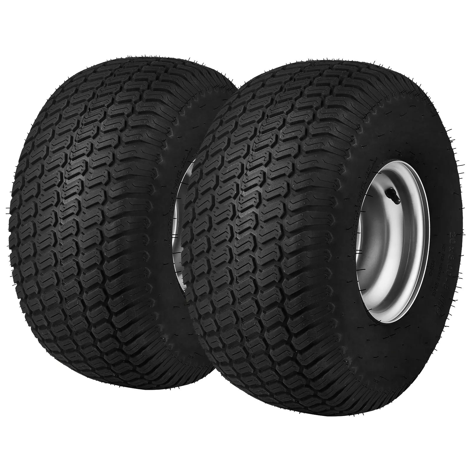 【summerfinds】VEVOR Lawn Mower Tires with Rim, 20x8-8" Tubeless Tractor Tires, 2-Pack Tire and Wheel Assembly, S-Turf Pneumatic Tires with 3.5" Offset Hub and 3/4" Bushing Size, for Riding Mowers Lawn Tractors