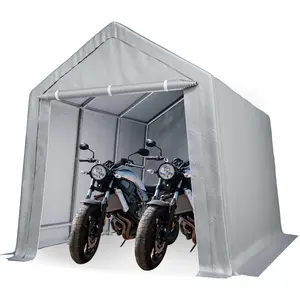【GARVEE】10x15 FT Heavy-Duty Car Storage Tent, 180g PE Waterproof Shelter with Removable Doors, Ventilation & Reinforced Steel Frame for Bike, Garden Tools, Easy Assembly