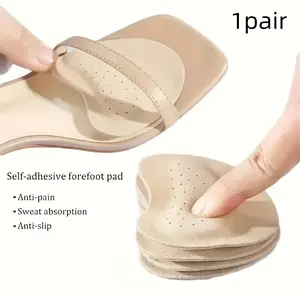 Self-Adhesive Heel Pads, Anti-Slip Leather Insoles for High Heels, Comfort Enhancer Sandal Liners, Sweat Absorption Pain Relief