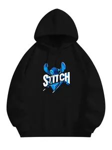 Disney Stitch Hoodie - Soft Material Classic Design with Front Pocket & Hood for Casual Wear & Lounging