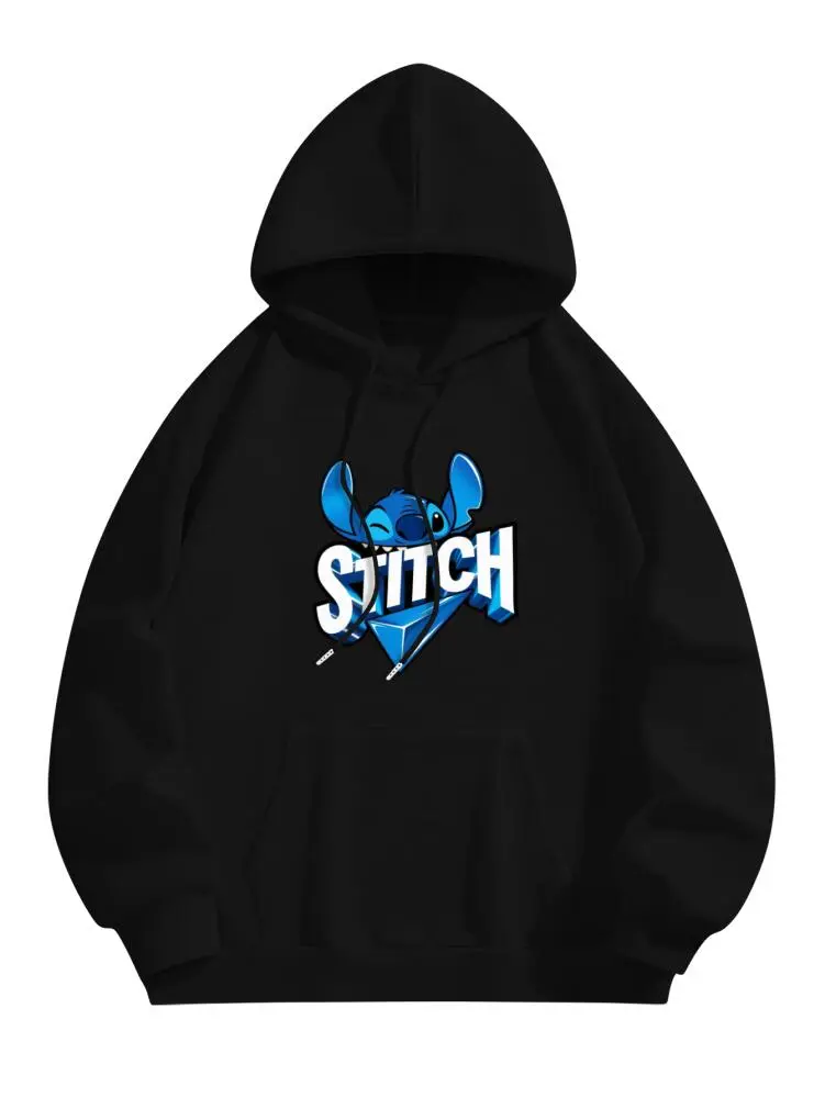 Disney Stitch Hoodie - Soft Material Classic Design with Front Pocket & Hood for Casual Wear & Lounging