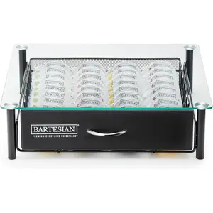 Cocktail Capsule Storage Drawer Organizer - Stylish Mixology Cocktails Drink Mixer Holder Dispenser - Home Bar Accessories for Cocktail Maker Machine - Holds Up to 36 Capsules
