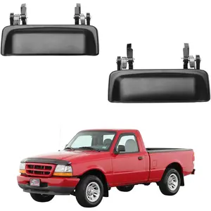 All Metal Exterior Door Handle Set, Compatible with 1998-2011 Ford Ranger, 01-10 Mazda B2300 B3000 B4000, Front Outside Left Driver & Right Passenger Side |   Replaces #   2L5Z 1022404 BAA Outer Handle
