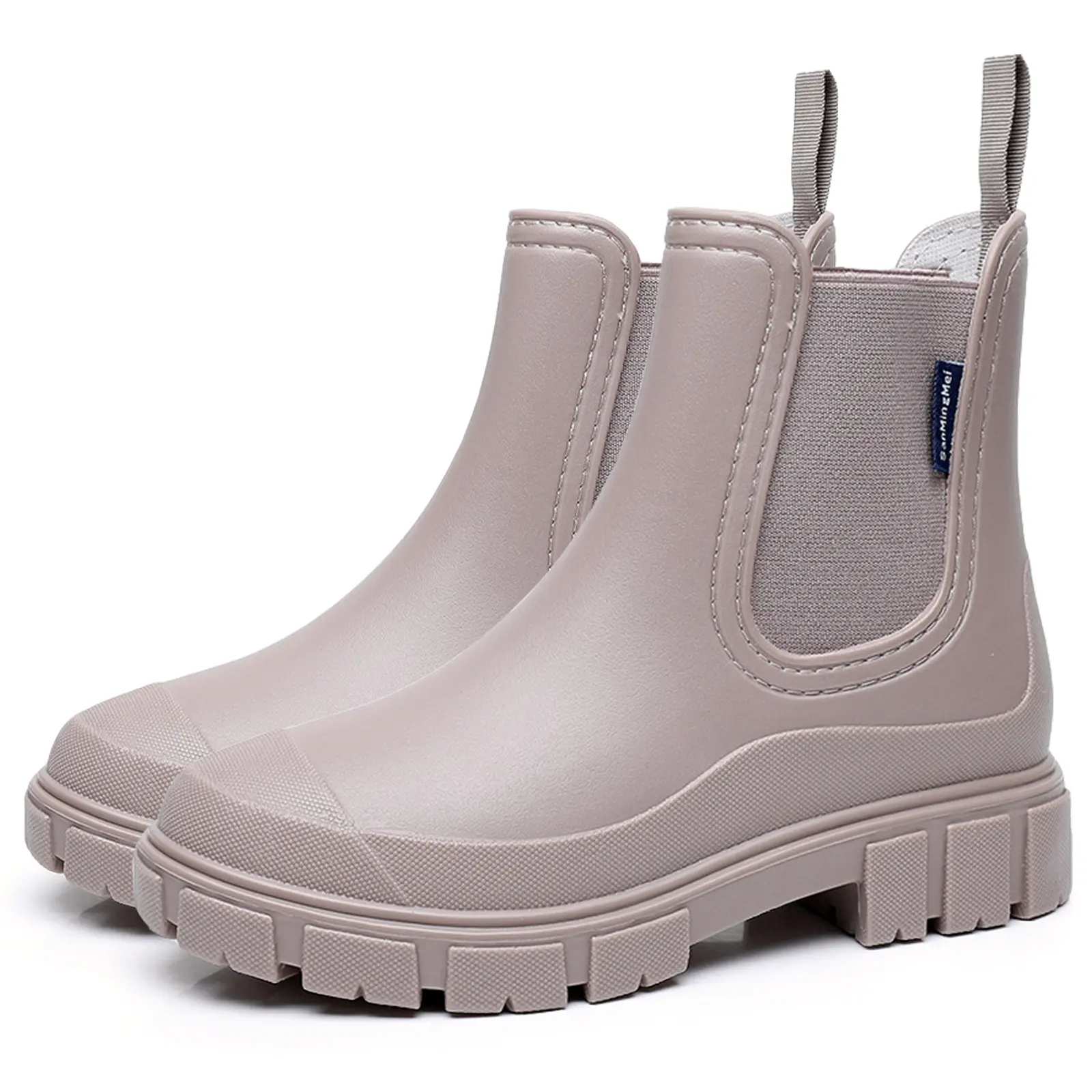 Drecage Womens Rain Boots Waterproof Rubber Garden Shoes Short Ankle Chelsea Boots Slip-Resistant
