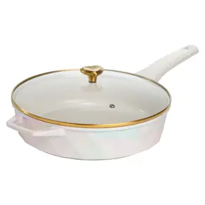 4 Quart Cast Aluminum Jumbo Cooker, White Rainbow Iridescent