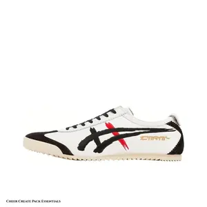 Unisex Low Top Retro Casual Shoes White Black Red Leather Lace-Up Sneakers