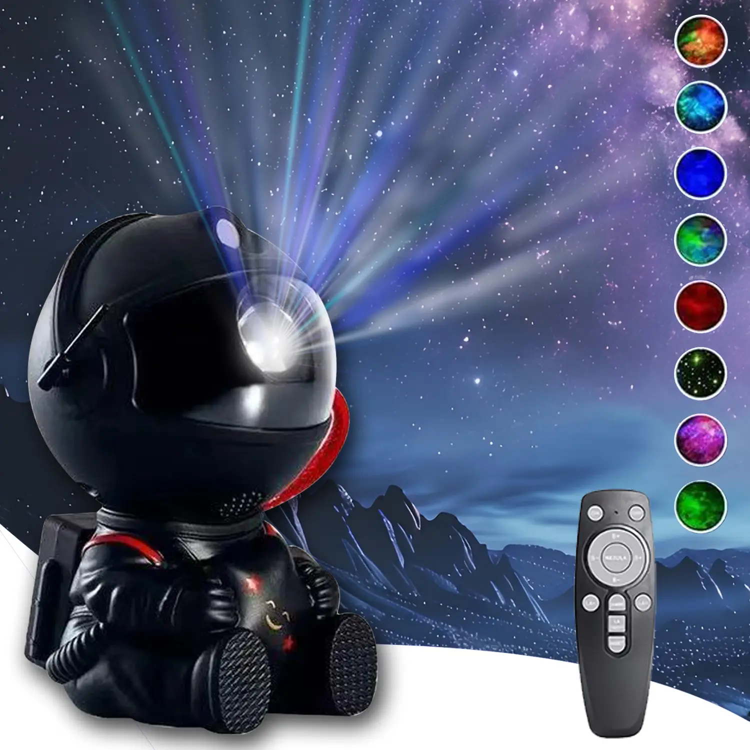 AMYTHYLLA Astronaut Nebula Projector Black Galaxy Projector LED Lights, Adjustable Space Star Projector Gift for Kids & Adults, Lights for Bedroom Hol