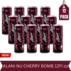 ALANI NU Cherry Bomb Flavor Energy Drink 12 Fl oz 12 Pack Trending New Arrival Convenient Size Pack of 12 Beverage Sport
