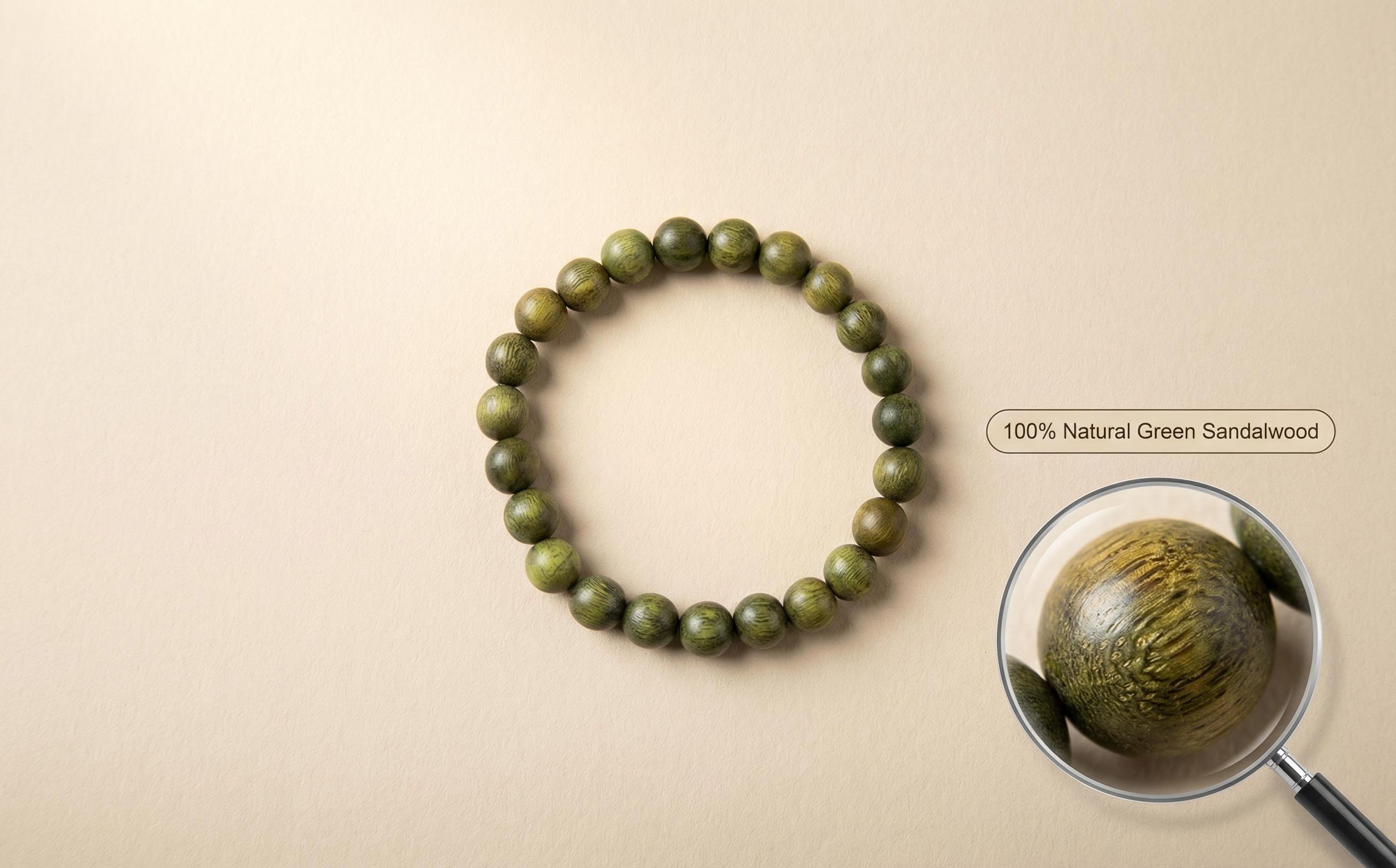 Hoexe Green Sandalwood Bracelet Trendy Fashion Elegant Portable Durable Nice Special-Interest Design Bracelet