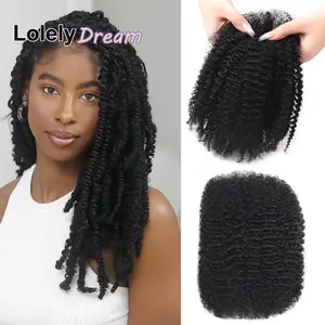 Wholesale 2025 NEW Lolely Dream Human Hair Spring Twist Afro Kinky Bulk Hair for Dreadlocks - Natural Looking Mini Braid Extensions, Black Curly/Kinky Texture, Perfect for Women’s Hairstyles